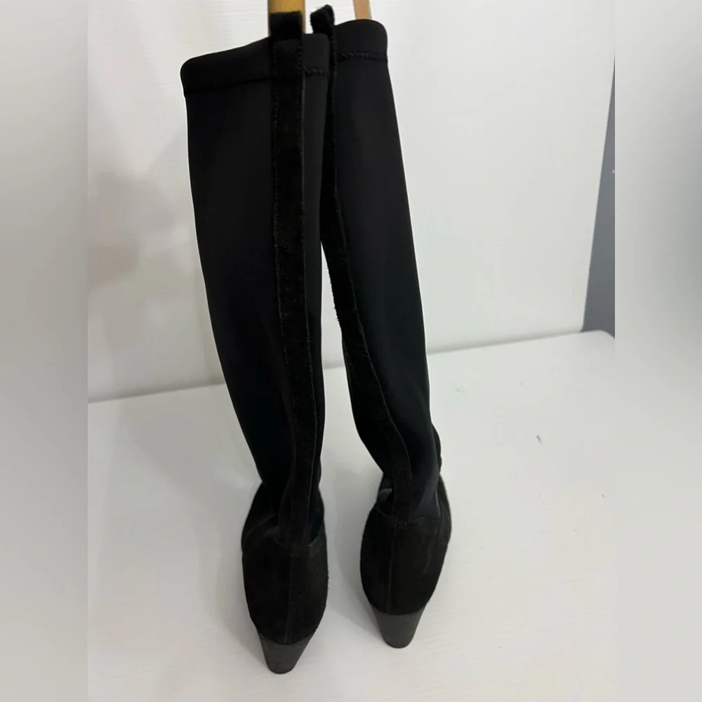 Eric Michael, Black Suede, long Boot, women Size Euro 37,